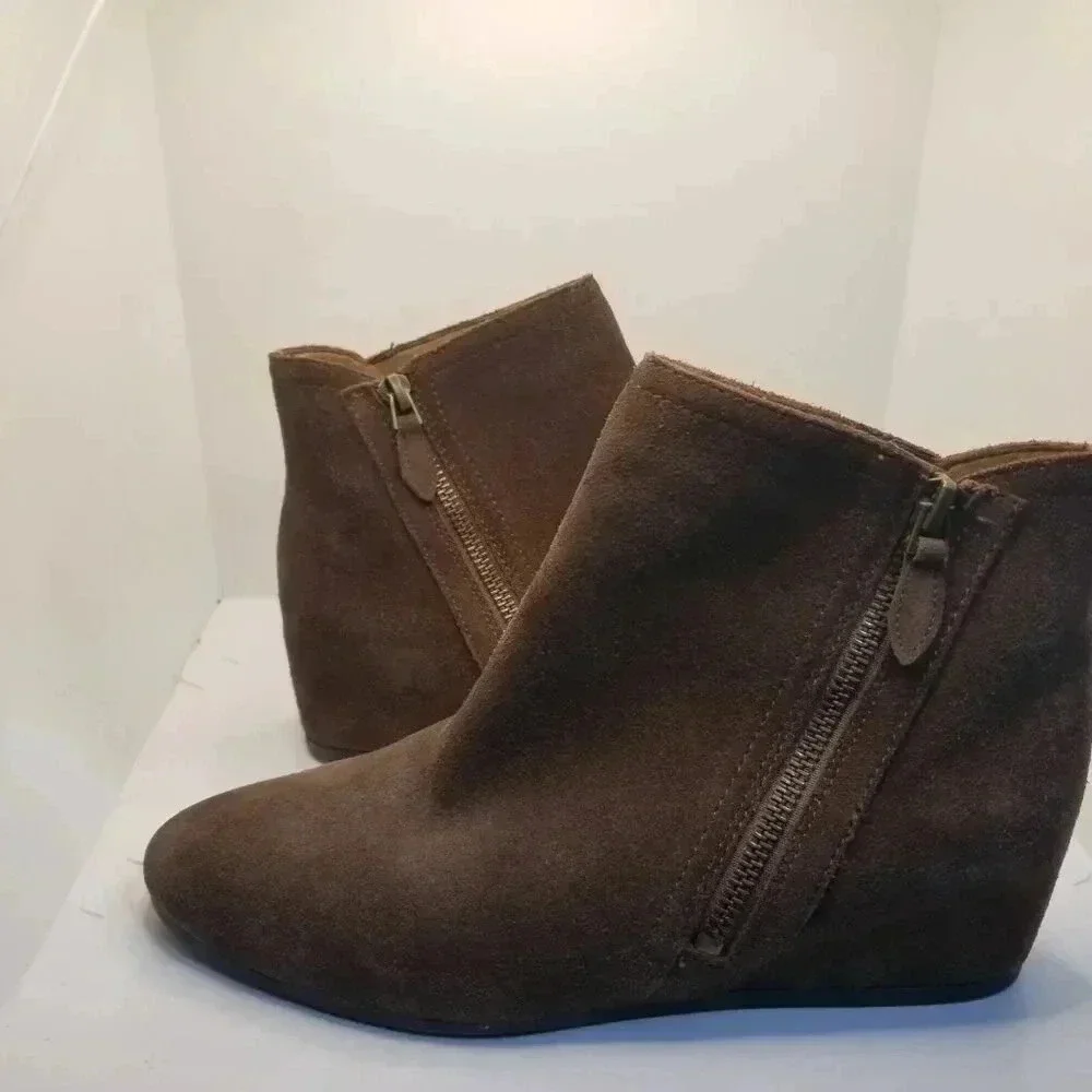 Franco Sarto Brown Ankle Booties Sz 7.5M
